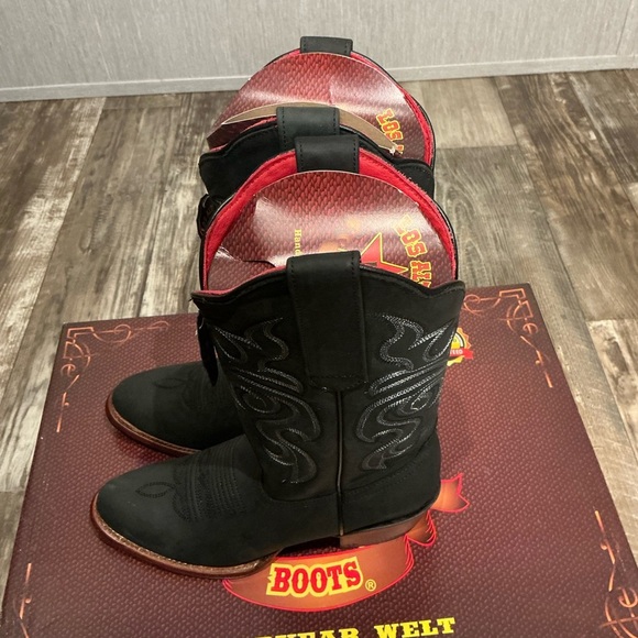 NWT Los Altos Black Leather Western Boots Size 6 - Picture 3 of 16